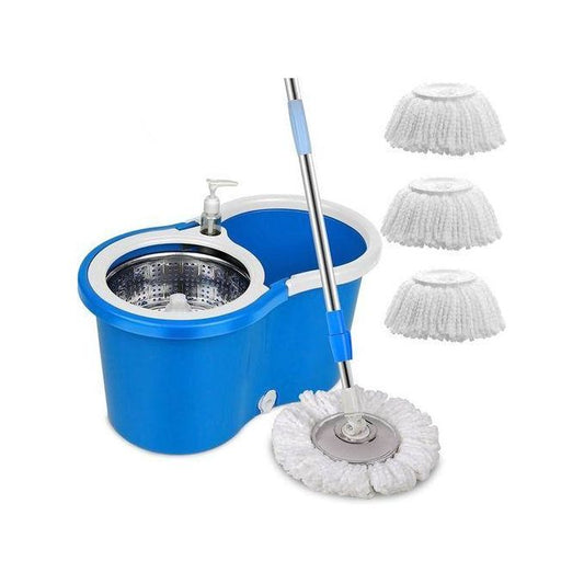 Rotating spin mop and cleaning bucket
