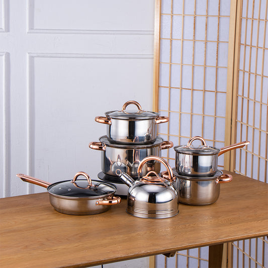 High quality Yimeitai 12 pcs stainless cookware/sufuria