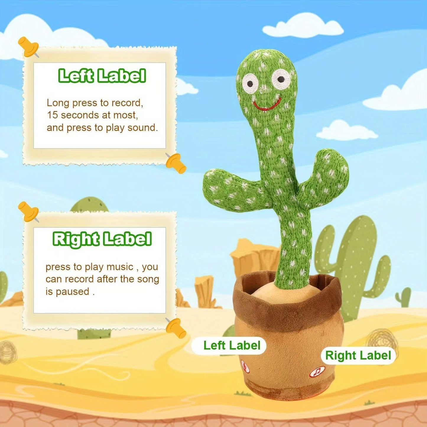 Dancing Cactus Talking Toy β Sing, Record & Dance!