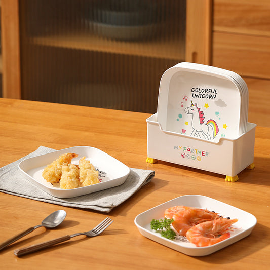 Kids Snack Plates with Stand β 8pcs Set