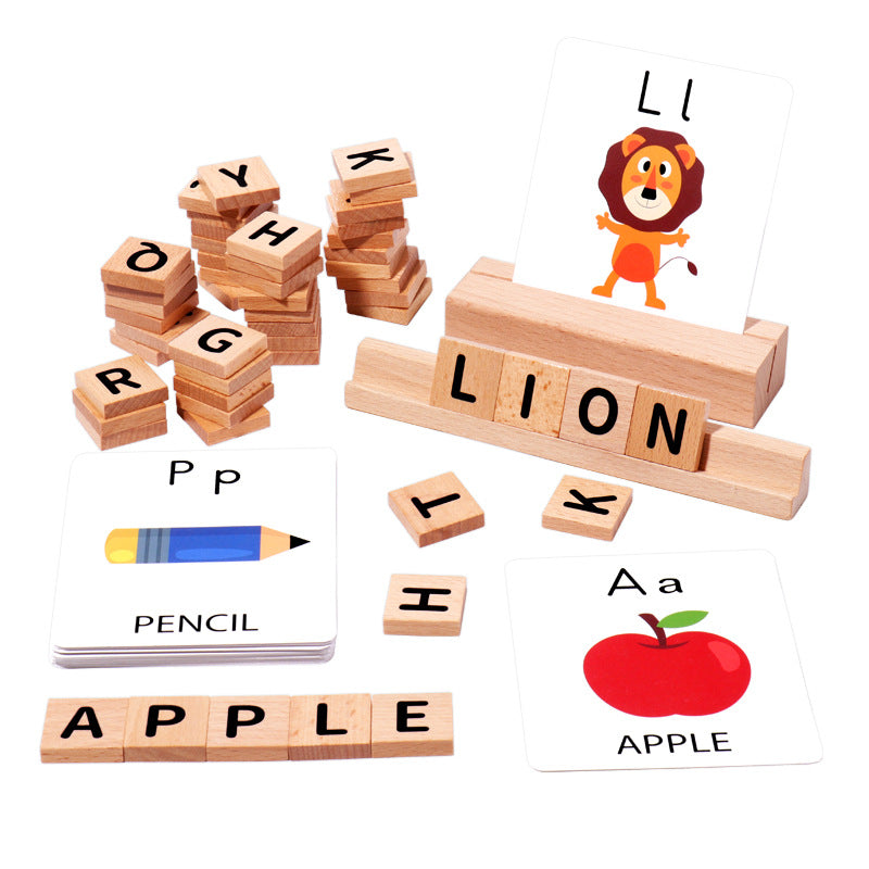 Spelling Word Game – Wooden English Learning Cards for Kids