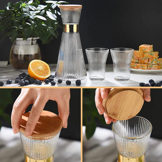 Glass carafe Set with 6 Glasses