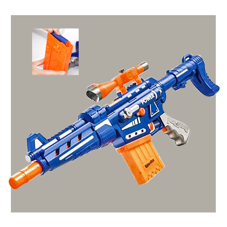Blast Soft Bullet Toy Gun. Long-Distance Foam Blaster with Magazine