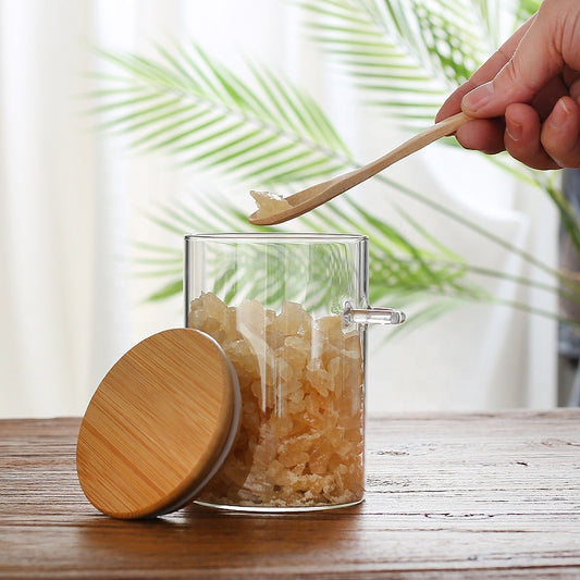 500ml Glass Storage Jar with Bamboo Lid & Spoon β Airtight Kitchen Container