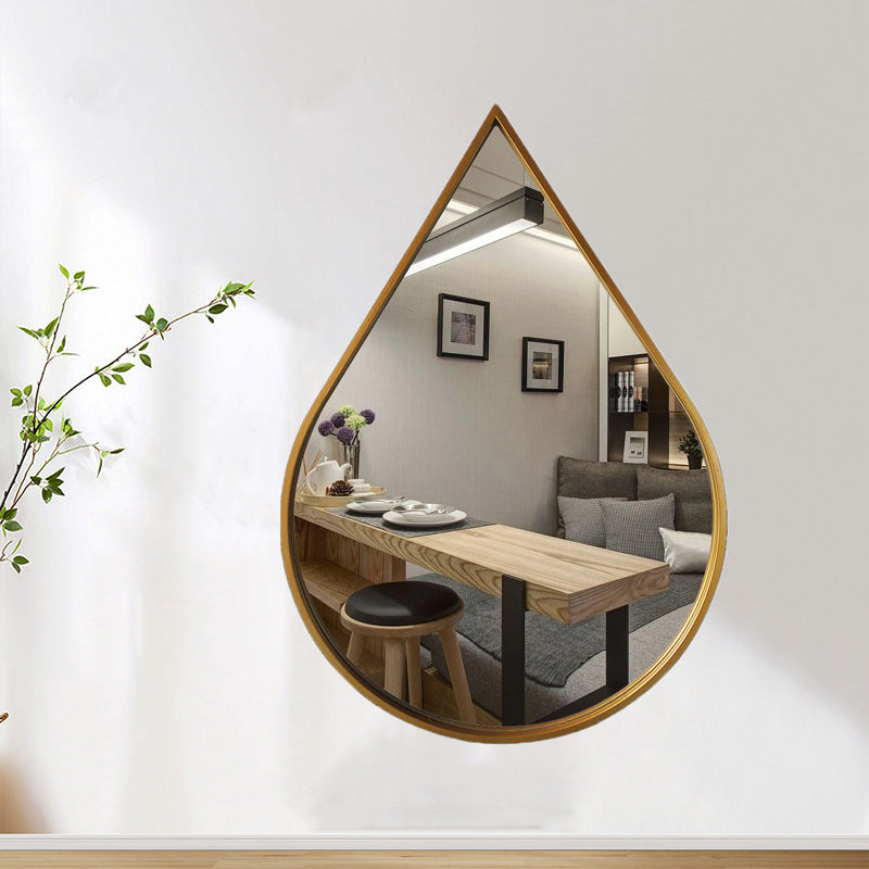 Decorative Teardrop-Shaped Mirror (Gold Frame)