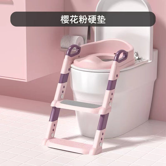 Kids Training Toilet Ladder Seat – With Soft PVC Cushion & Cute Cartoon Design