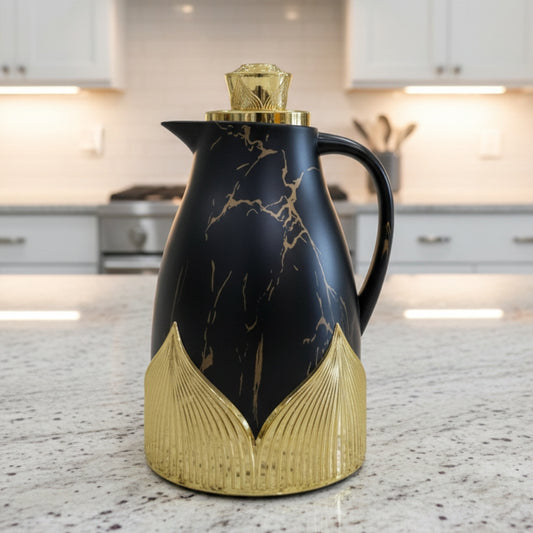 1.0 Litre Luxury Black & Gold Vacuum Flask