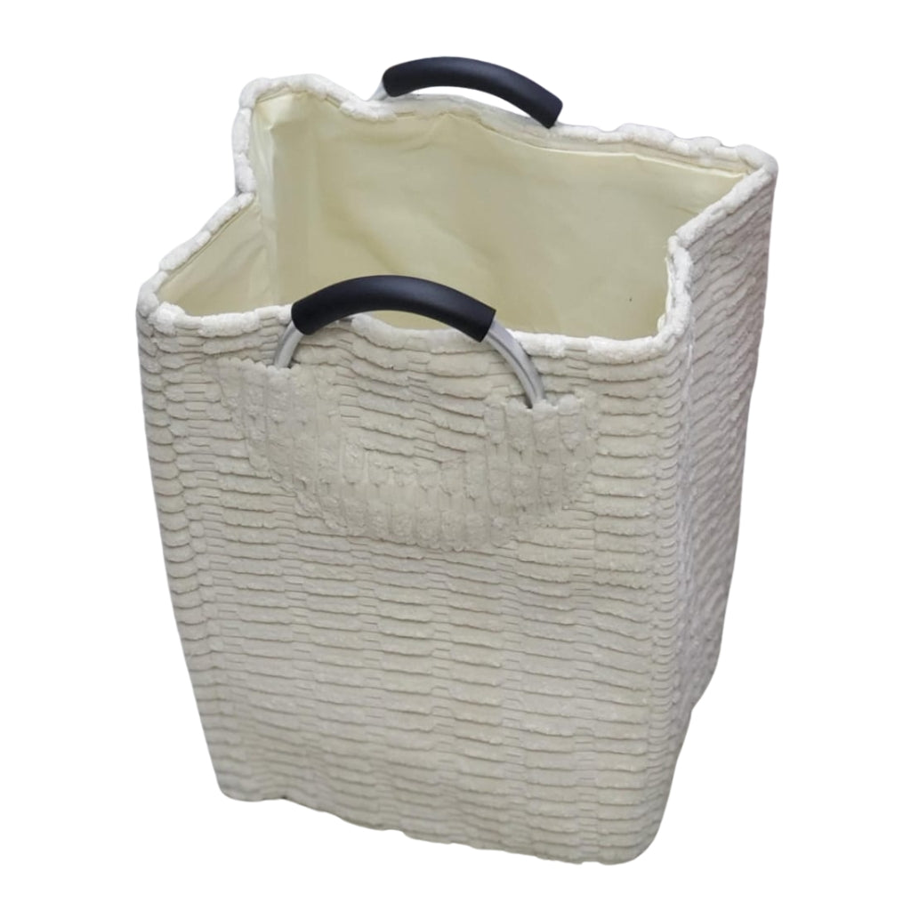 Textured Fabric Laundry Basket with Handles