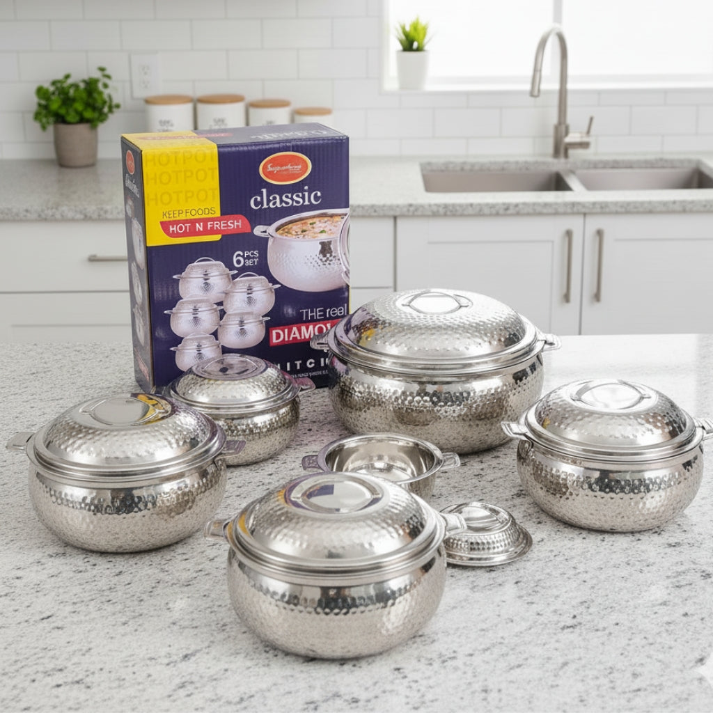 Signature Classic Hot Pot Set β 12 Pieces serveware (6 Pots + 6 Lids)