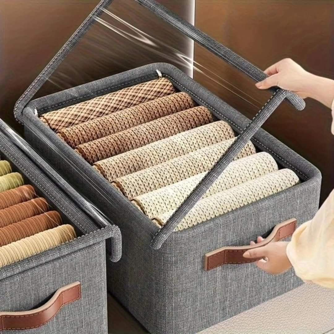 Collapsible Fabric Organizer with a Cover / Storage basket