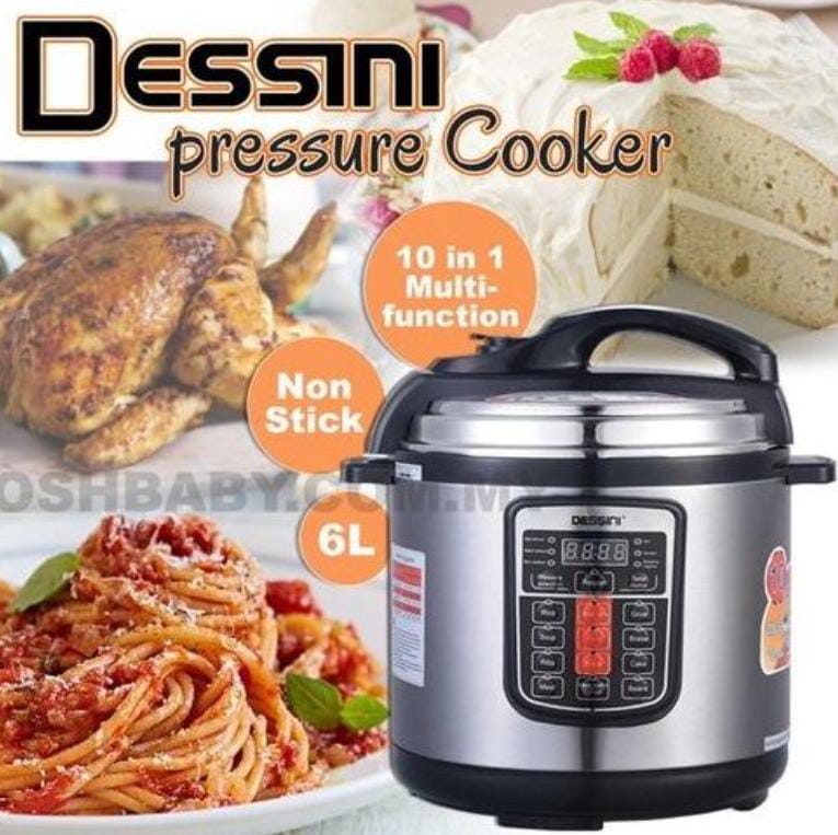 Dessini 10-in-1 Pressure Cooker (6L, Non-Stick)