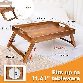 Multi purpose Foldable Bamboo Tray