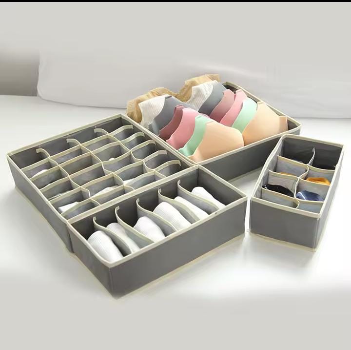 Collapsible Drawer Organizer – Set of 4(Beige)