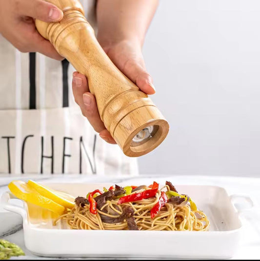 Wooden Portable Pepper & Spice Grinder with Adjustable Ceramic Core