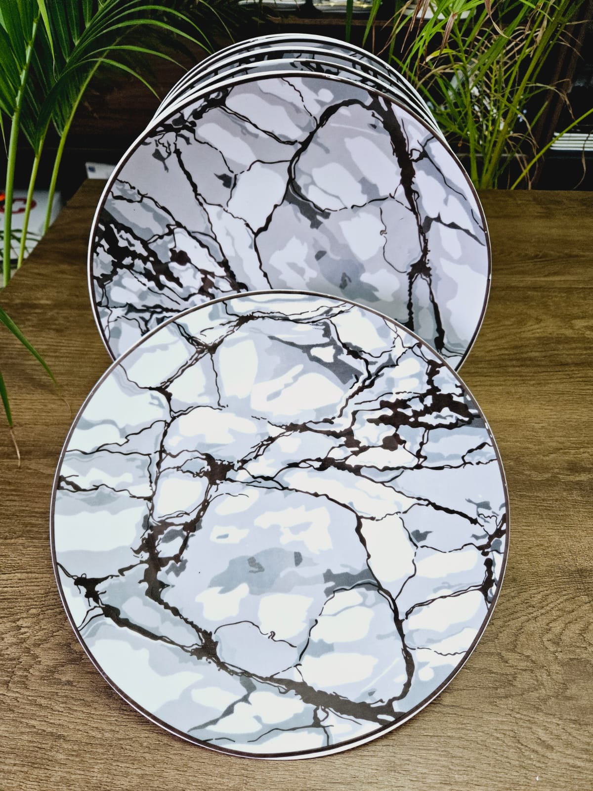 Marble Design Dinner Plate Set (6pcs)