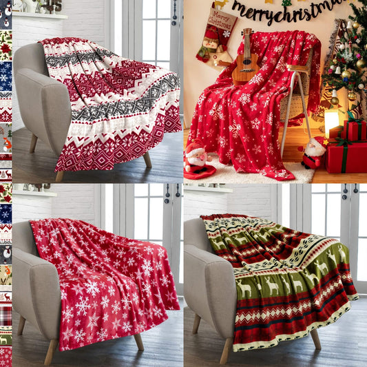 Christmas Sherpa Fleece Throw Blanket