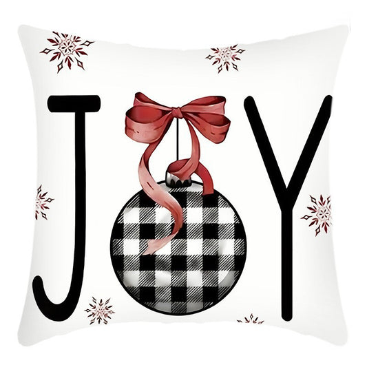 Christmas Themed Linen Throw Pillow Covers (45×45cm)