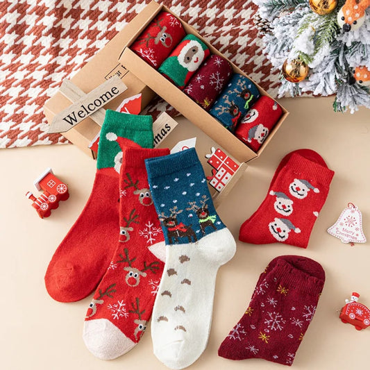 Christmas-Themed Unisex Wool Socks