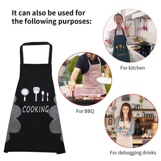 Waterproof Adult Kitchen Aprons with Side Wipes