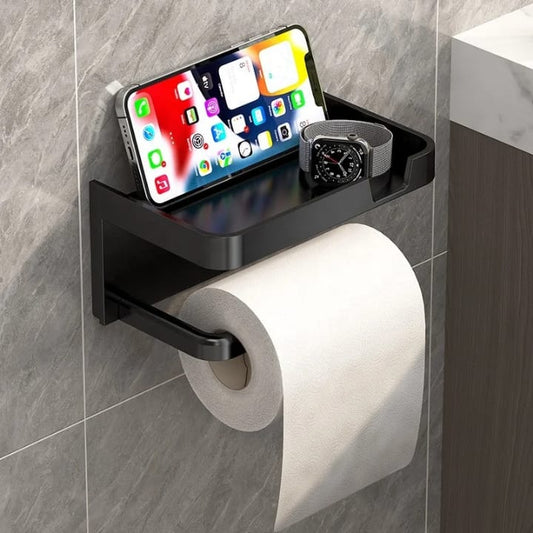 Bathroom Tissue Paper Holder with Phone Shelf