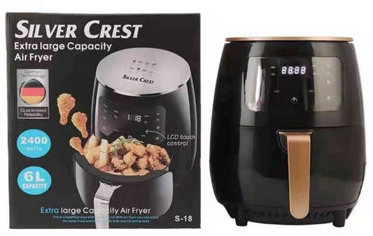 Silver Crest Air Fryer 6L – Non-Stick, Adjustable Time & Temp | Healthy Cooking