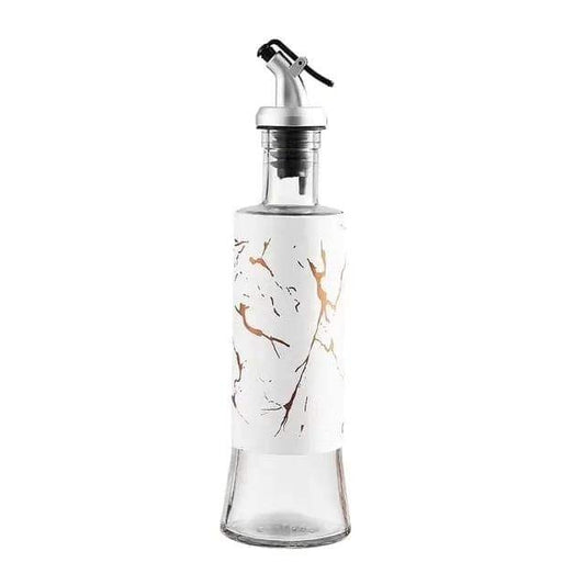 glass oil dispenser marble themed