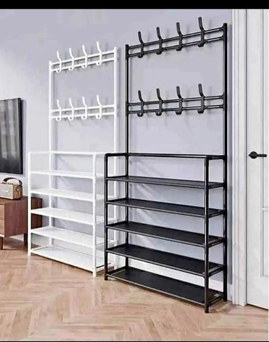 Upgraded 5-Tier Shoe Rack Metal Shoe Rack Storage Organizer