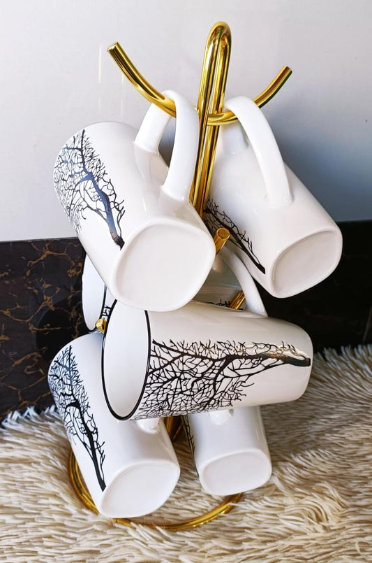 Large Ceramic Tree Mug β Unique & Artistic Coffee Cup with Nature-Inspired Design