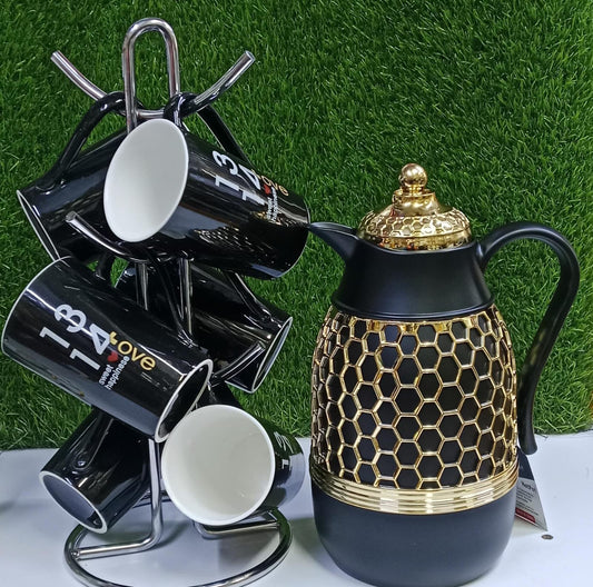 Luxury Tea Set with Thermos & 6 Cups