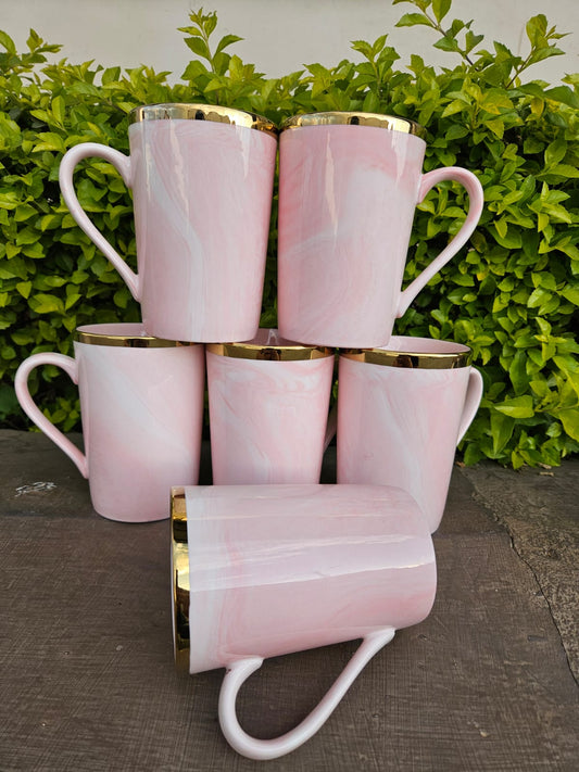 Marble Luxe Ceramic Mug Set (6pcs)