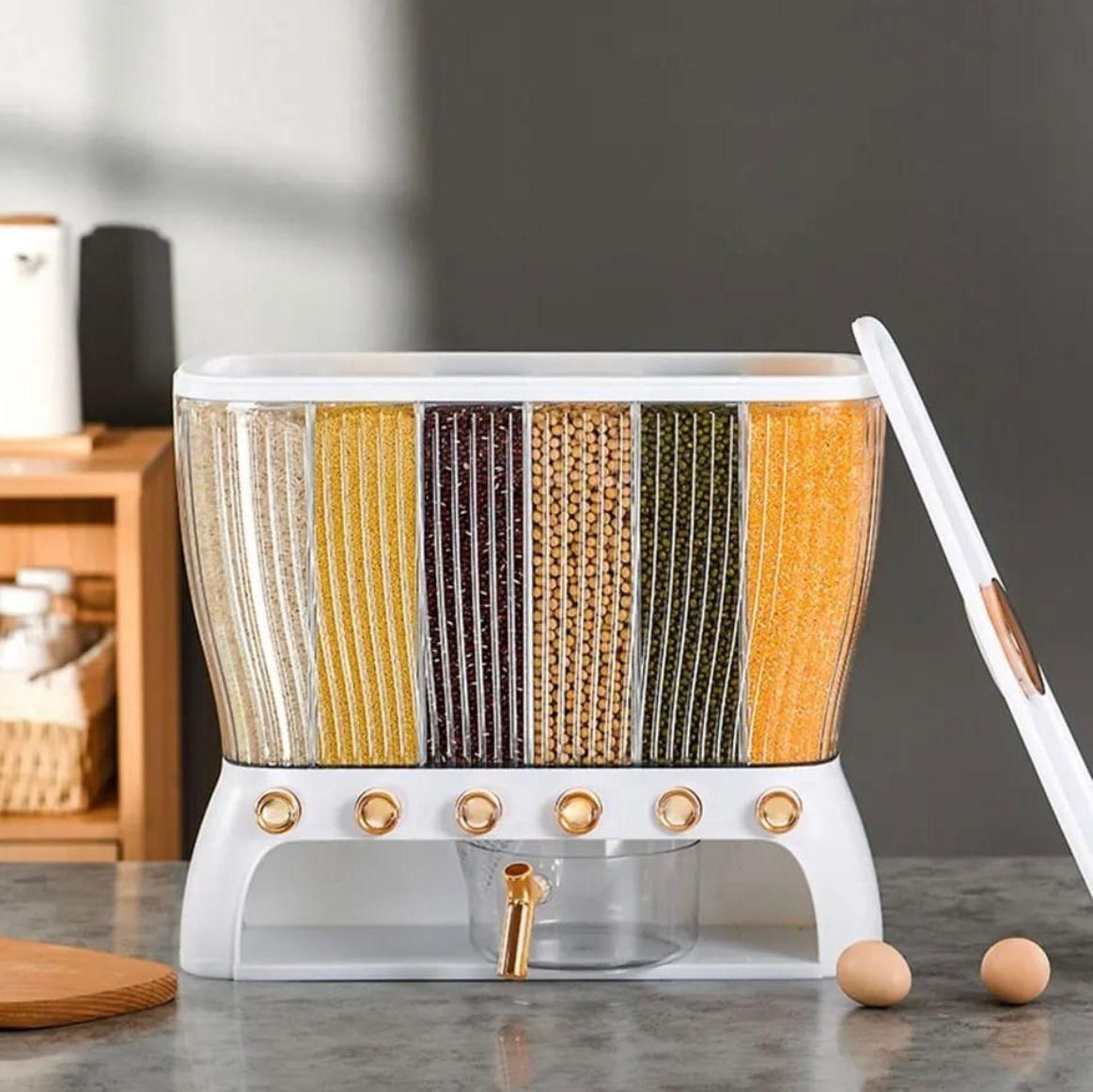 6-in-1 Multi-Section Dry Food/Cereal Dispenser