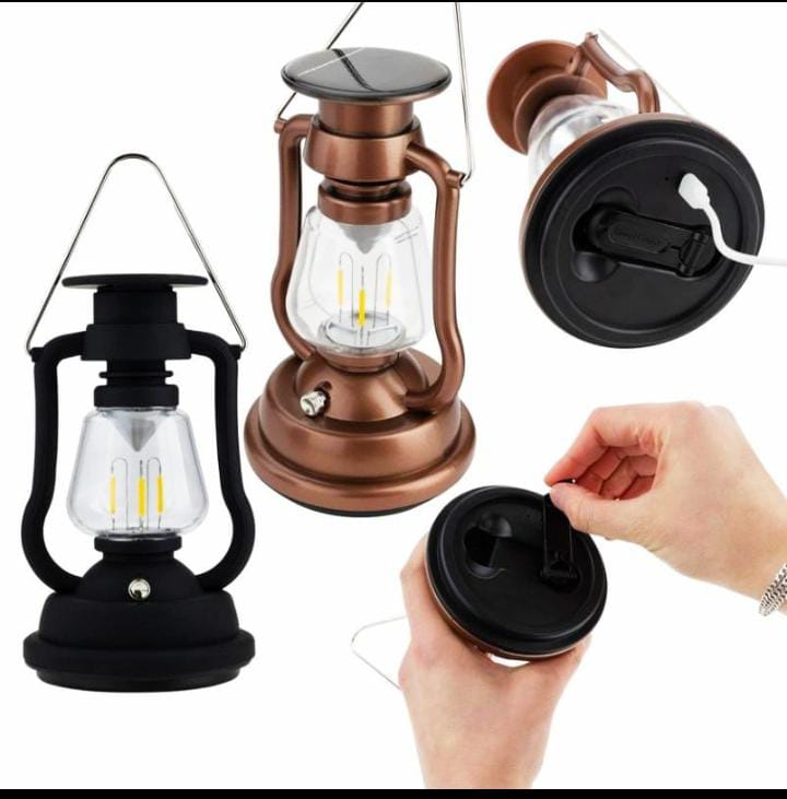 Solar & Hand Crank Lantern Lamp – 7 LED, Rechargeable, Outdoor & Emergency Use