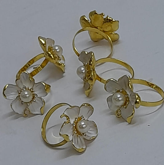 Luxury Floral Napkin Ring Holder- 6pieces