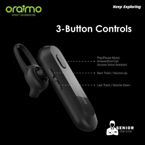 Oraimo In-Ear Bluetooth Headset (Senior 2). Hands-Free Call Oeb-E38s