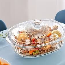 Signature 2-Piece Glass Casserole Set with Glass Lids 1800ml and 2800m