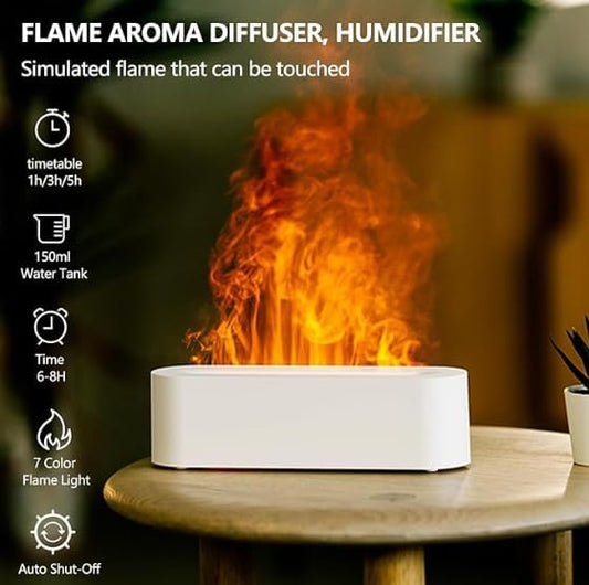 Air Humidifier/Flame Aromatherapy Diffuser Quiet with USB