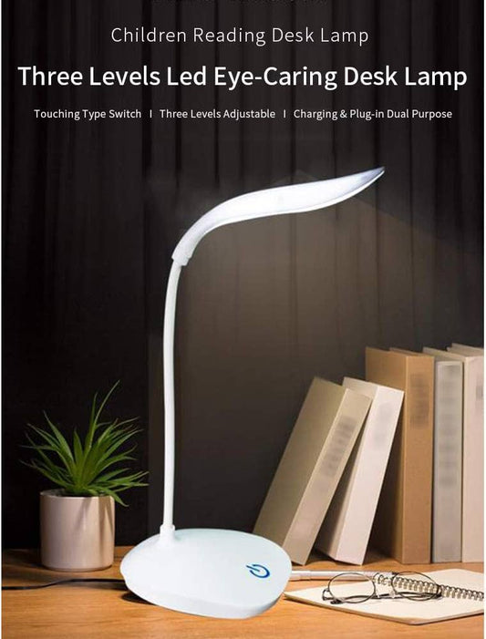 Rechargeable LED Study Lamp with Touch Control – Eye-Caring, Foldable & 360° Adjustable