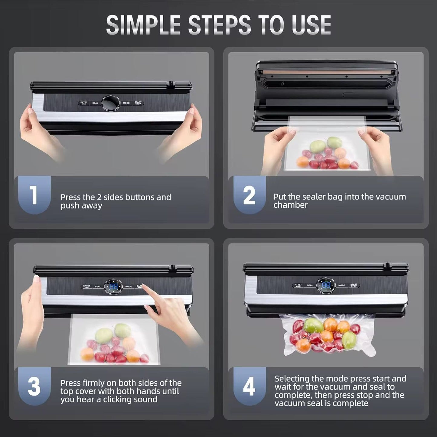 Vacuum Sealer Machine, Fully Automatic 8-IN-1 Food Sealer