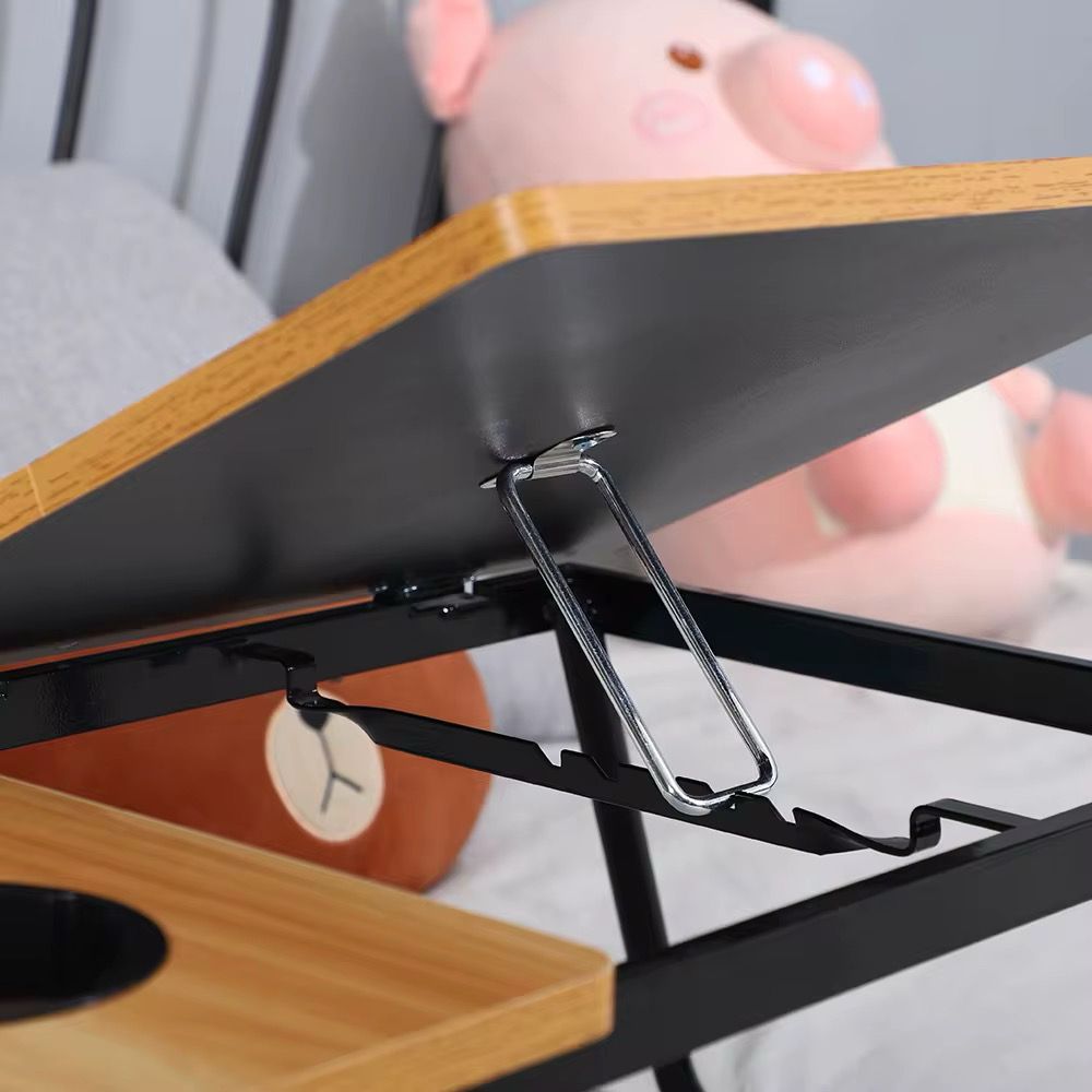 Adjustable Folding Laptop Desk with Tilting Top β Portable Bed Table Stand with Cup Holder & Foldable Legs