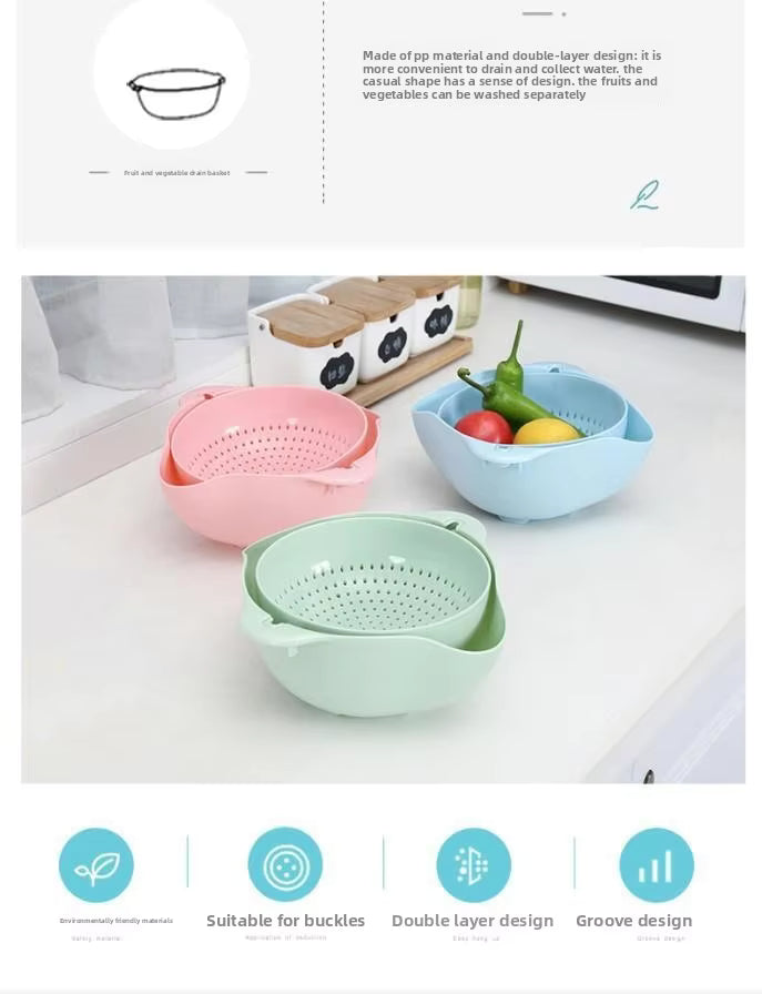 Modern Double Layer Fruit /Vegetable Washing Drainer