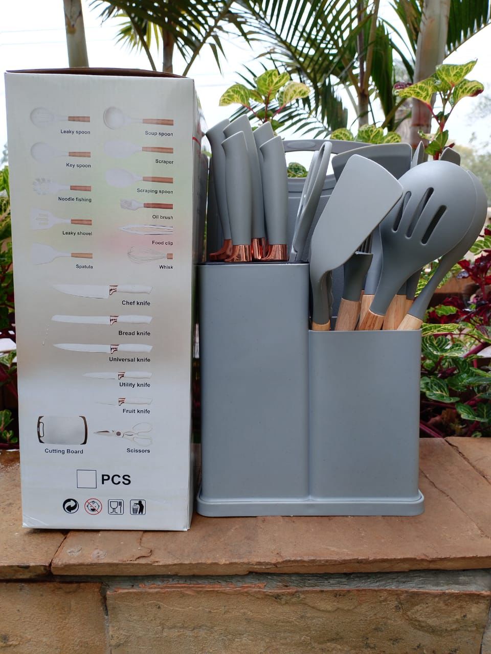 Silicon 19Pcs Silicone Cooking spoon & knife set