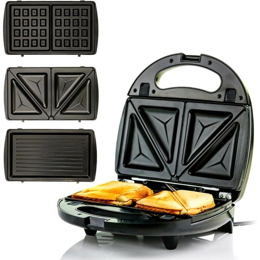 3-in-1 Sandwich Maker – Sandwich, Grill & Waffle Plates