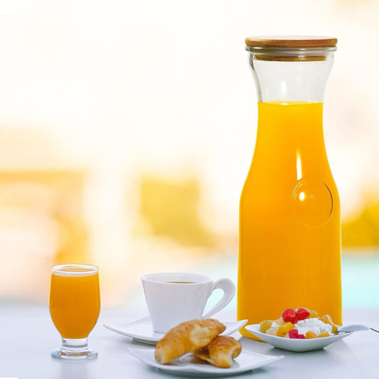 Elegant Glass Carafes with Lids – 1 Litre  | Perfect for Wine, Juice & More