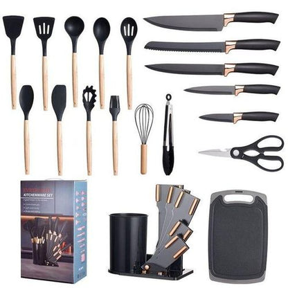 Silicon 19Pcs Silicone Cooking spoon & knife set