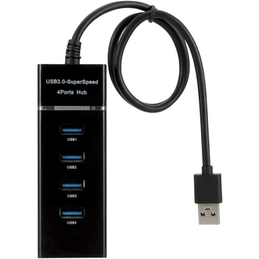USB 3.0 4-Port High-Speed Hub – 5Gbps Data Transfer, Power Supply Support & Overload Protection