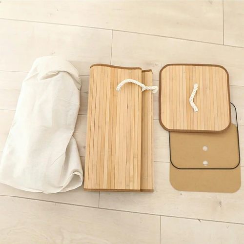 Foldable bamboo laundry basket organizer Handwoven large capacity