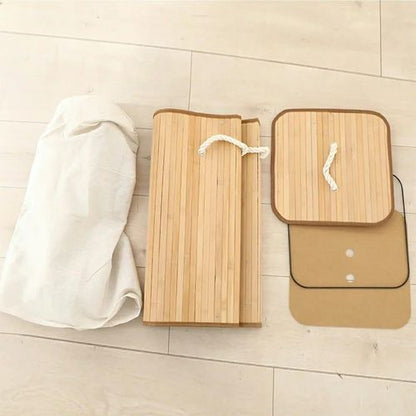 Foldable bamboo laundry basket organizer Handwoven large capacity