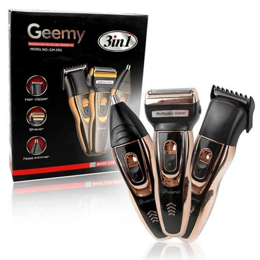 Geemy Rechargeable Hair Shaving Machine, Shaver- 3 In 1