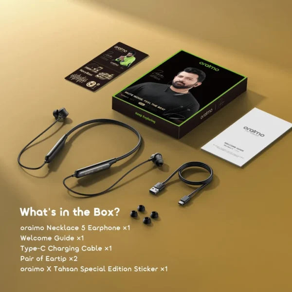 Oraimo Necklace 5 – Dual EQ Neckband Earphones with 40-Hour Playtime