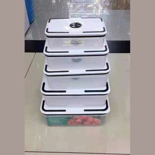 Set of 5pcs plastic kitchen fridge storage containers
